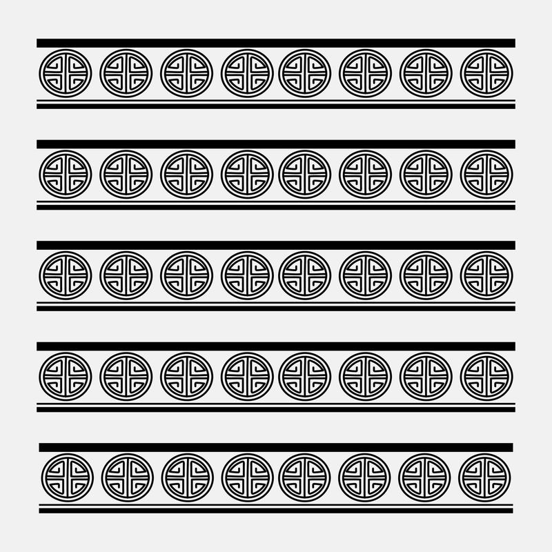 Lu符号图案画笔矢量黑色中国繁荣符号兼容AI