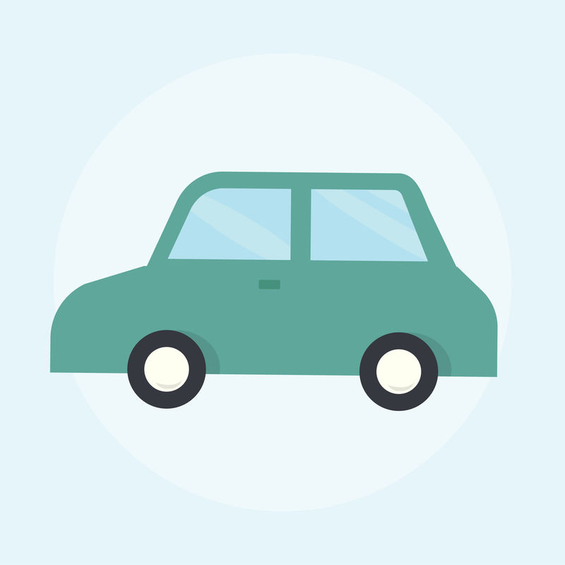 绿色汽车的插图