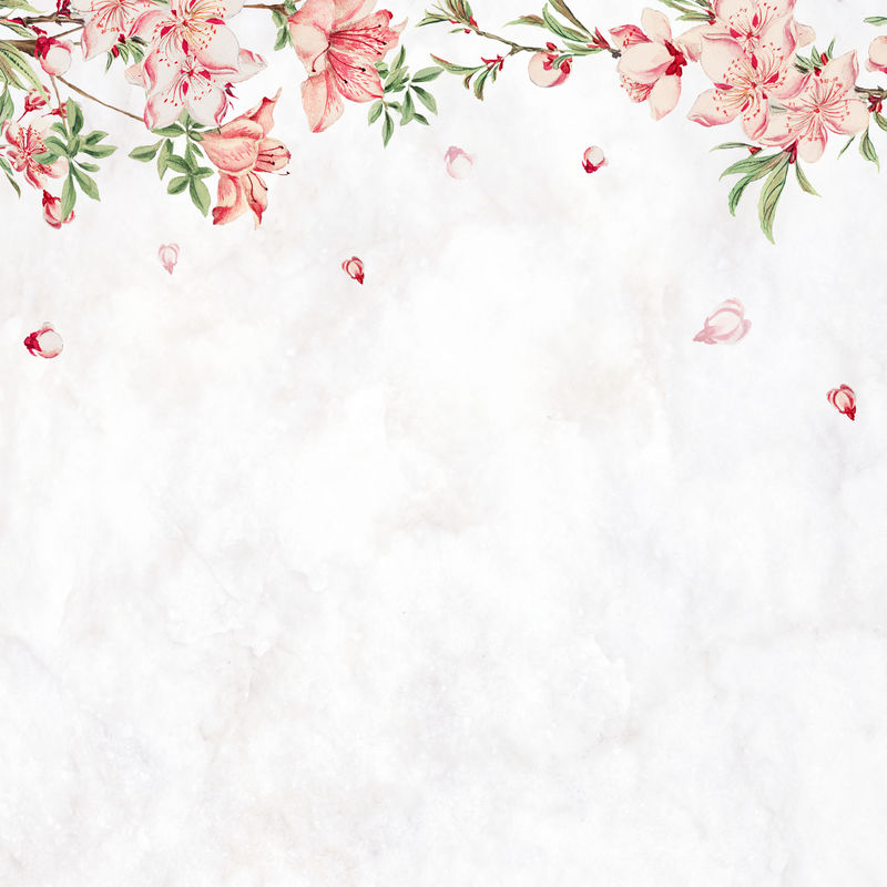 粉色花边psd桃花艺术印花混搭自Megata Morikaga的艺术作品