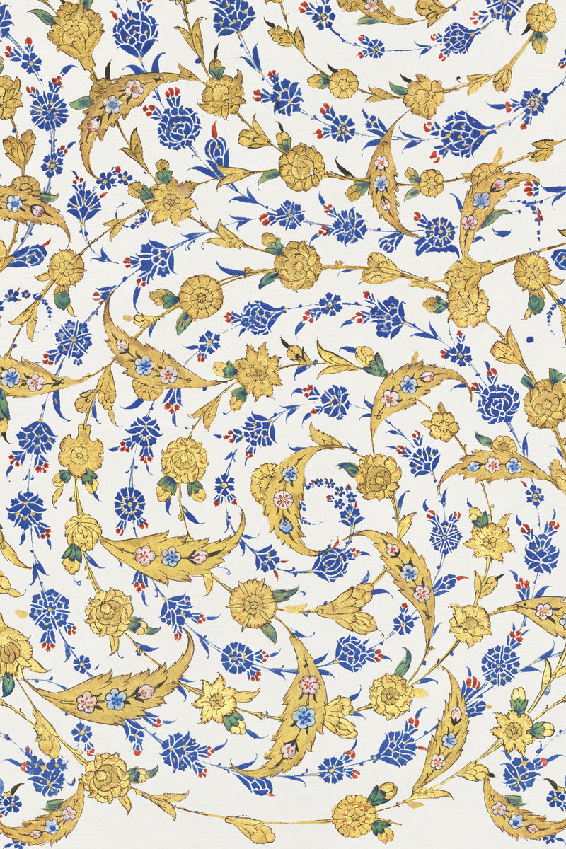 奥斯曼帝国装饰图案psd豪华花卉背景由苏丹S\u0026uuml原创艺术品重新混合而成；伟大的莱曼