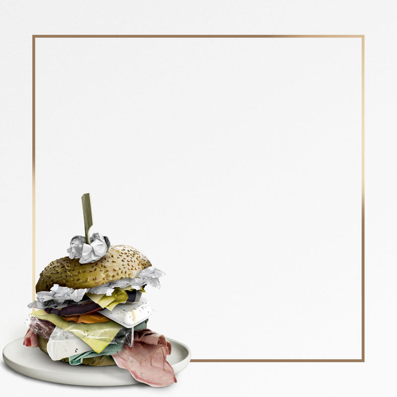 汉堡架里的旧垃圾