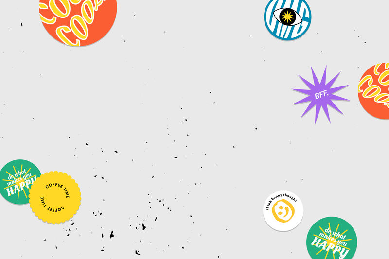 矢量字贴纸角边框背景