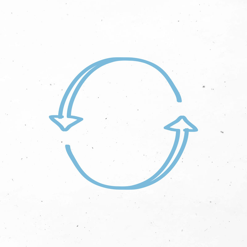 蓝色手绘反向矢量图标