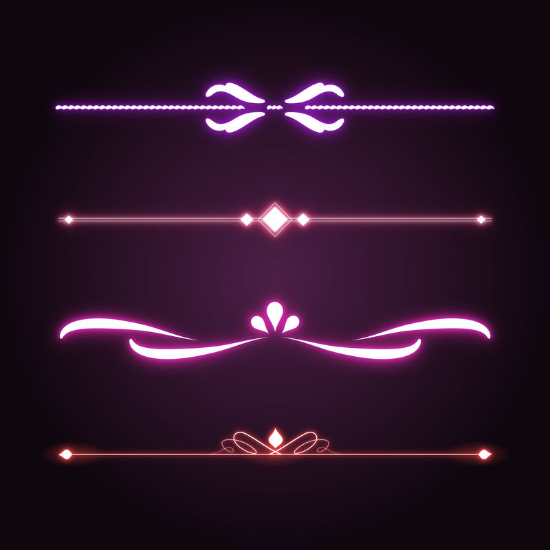 复古霓虹元素集合向量