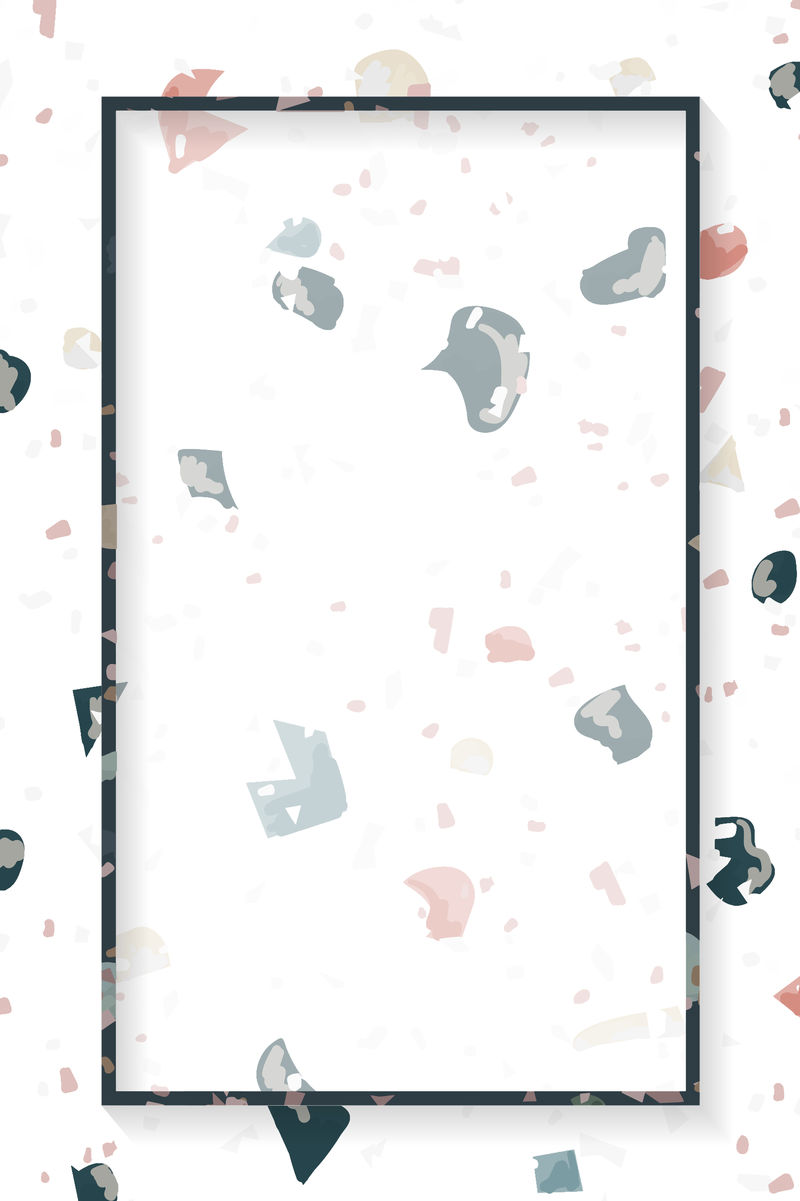 水磨石图案背景向量上的黑色框架