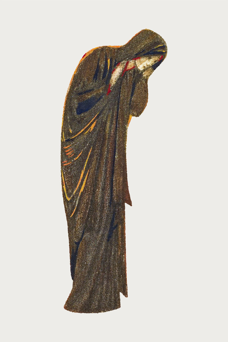 古董男人等待插图矢量