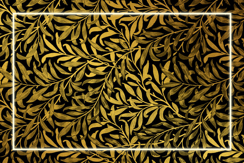 金叶框架模式矢量混合从威廉莫里斯的艺术作品