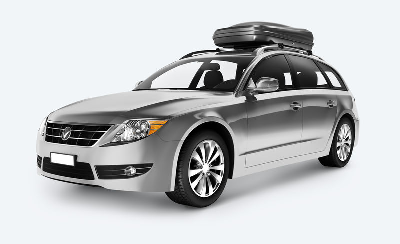 银色SUV 3D侧视图