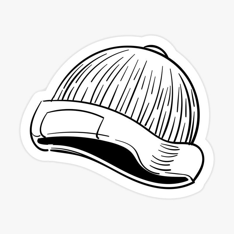 黑白纱帽子贴纸插图