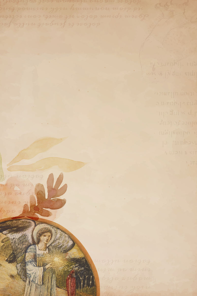 旧纸背景上的复古寓言插图