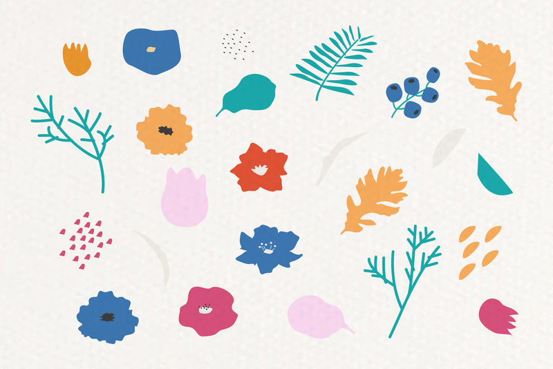 米色背景植物模式