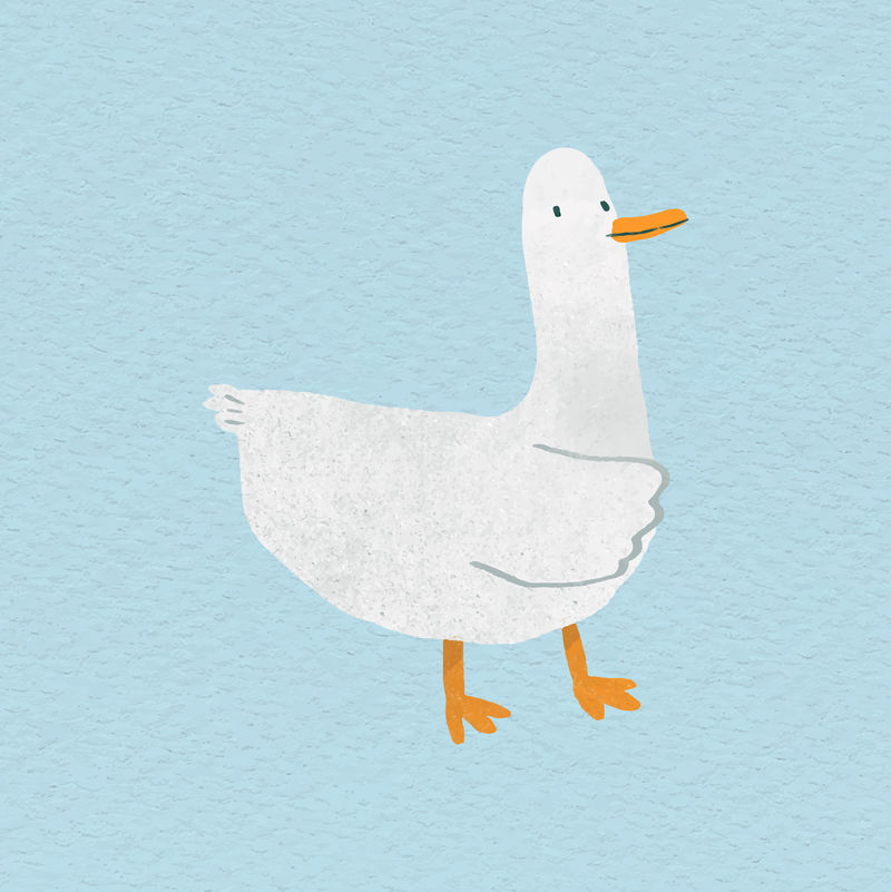 蓝色背景矢量手绘鸭子