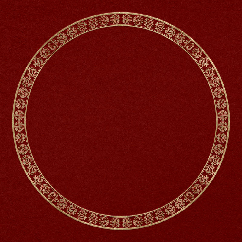 中国框架鲁符号psd图案金圆在中国新年主题