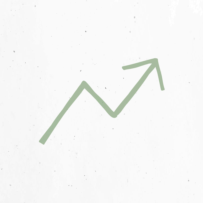 淡绿色上升箭头矢量剪贴画