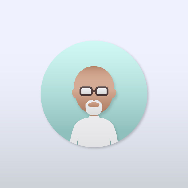 白胡子老人头像插画