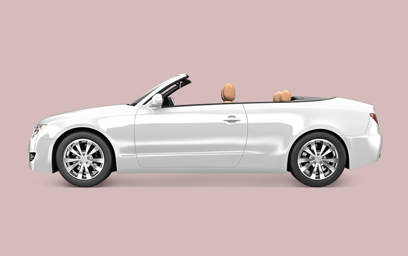 三维白色敞篷车侧视图图片,敞篷车,3d,汽车用品,汽车,背景粉红,品牌少