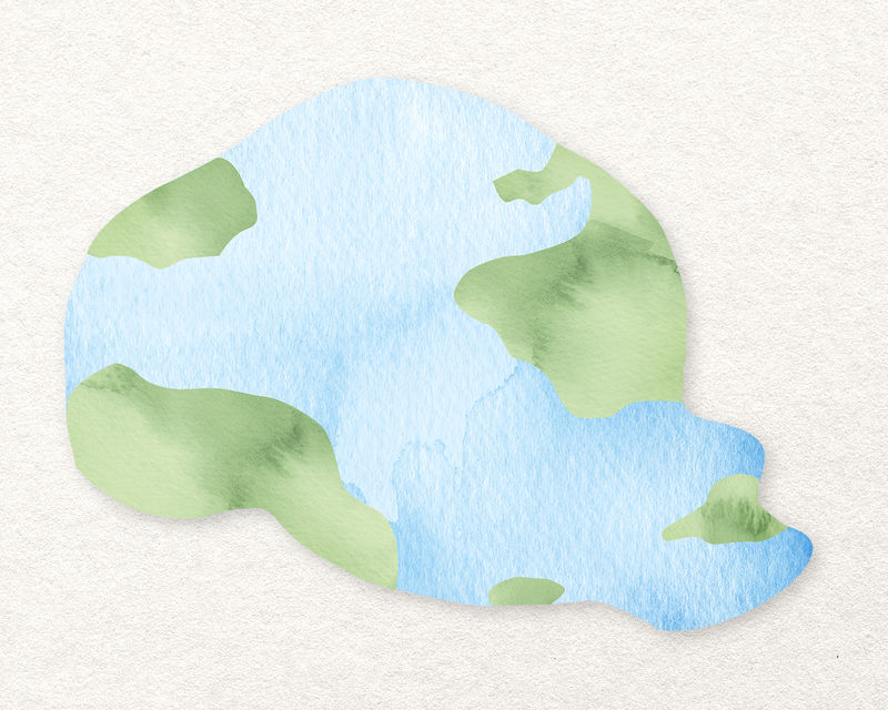 水彩融土psd设计元素