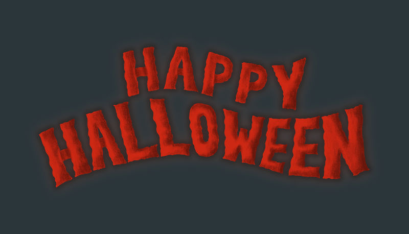 手绘万圣节快乐版式