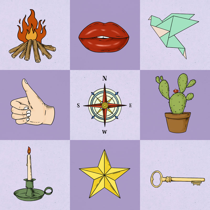 彩色期刊贴纸套设计元素