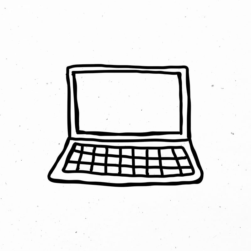 最小手绘笔记本电脑psd图标