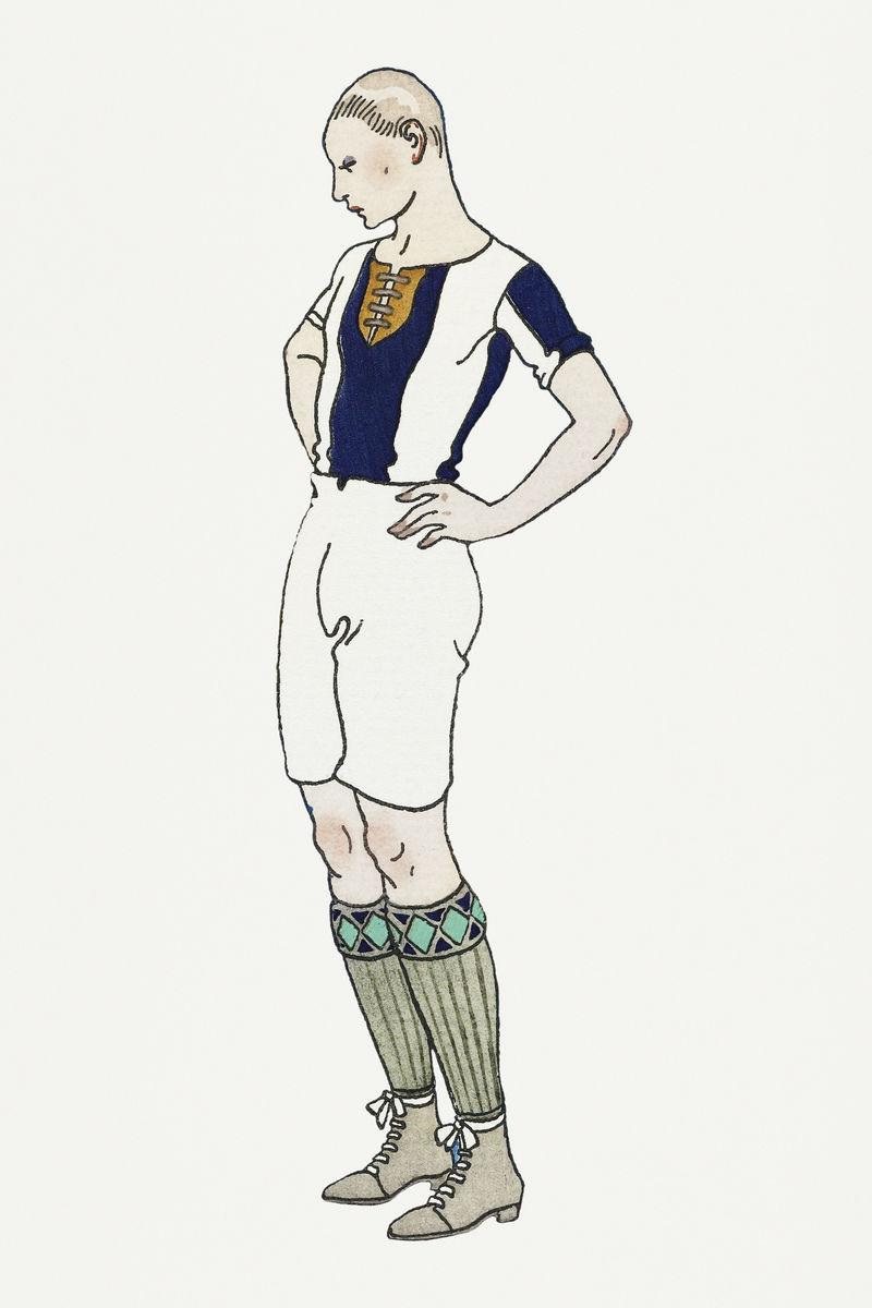 复古橄榄球服装psd复古巴黎时装由乔治·巴比尔的艺术作品混合而成