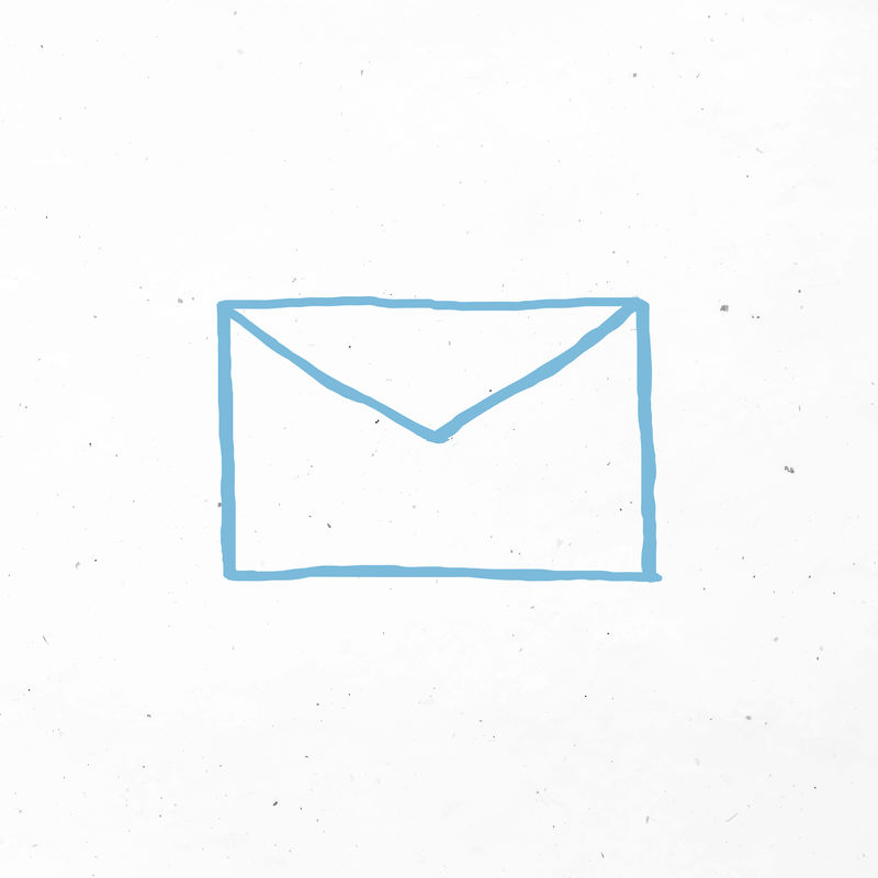 蓝色手绘信封矢量图标