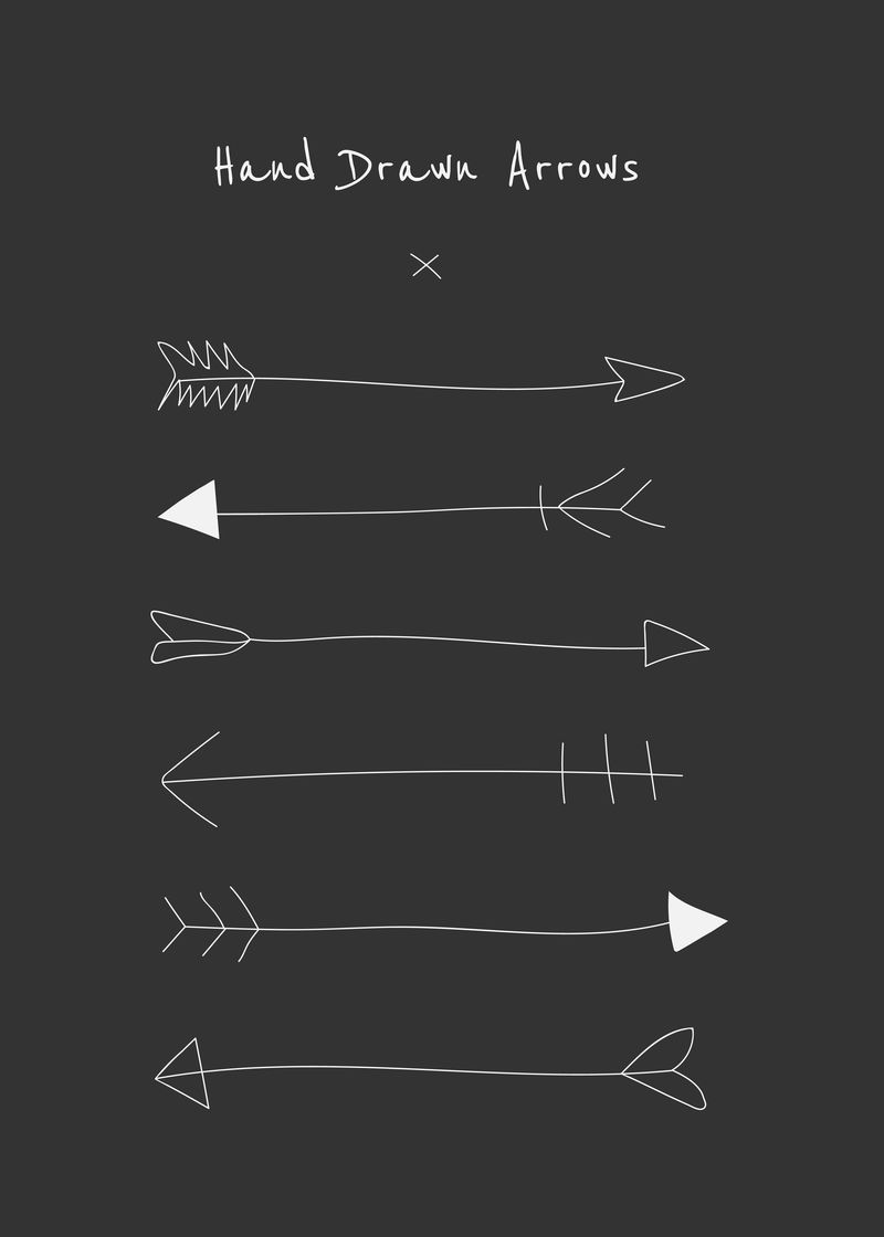 白色涂鸦箭头矢量集合