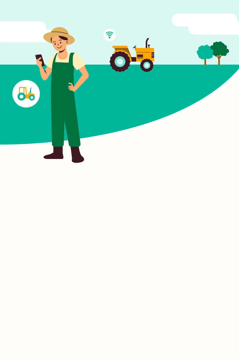 农民使用智能拖拉机技术