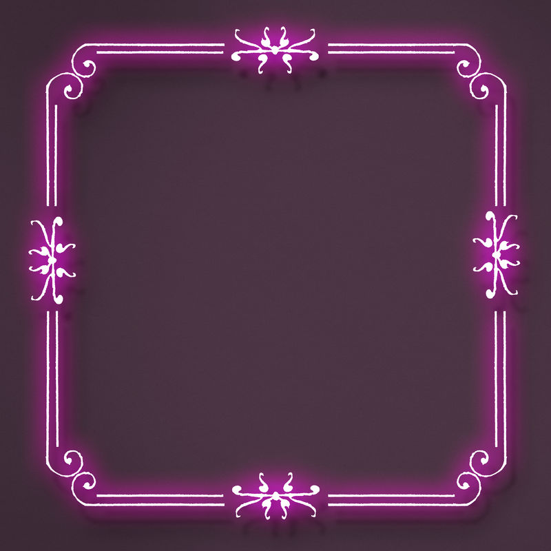 霓虹粉花丝边框psd