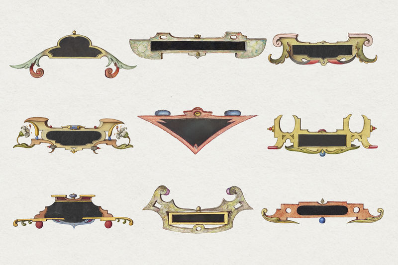 维多利亚时代的招牌框架设置psd从书法模型书乔里斯霍夫纳格尔和乔治博茨凯混音