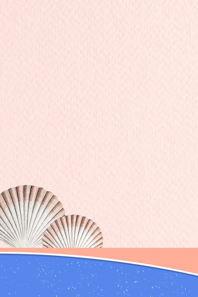 海滩背景向量与蛤蜊壳从奥古斯都艾迪生古尔德的艺术作品混合