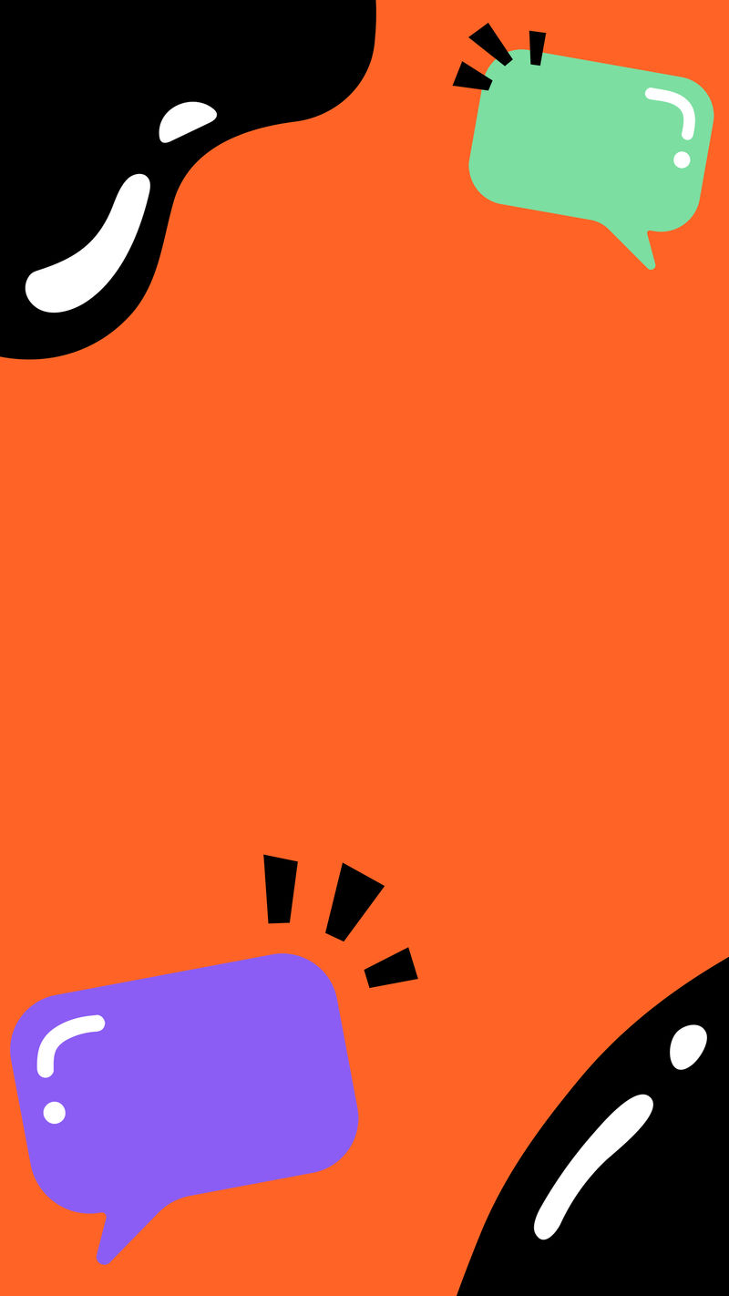 橙色背景上带语音气泡的黑色边框psd