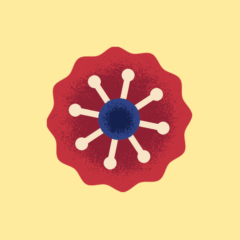 墨西哥民族花卉插画