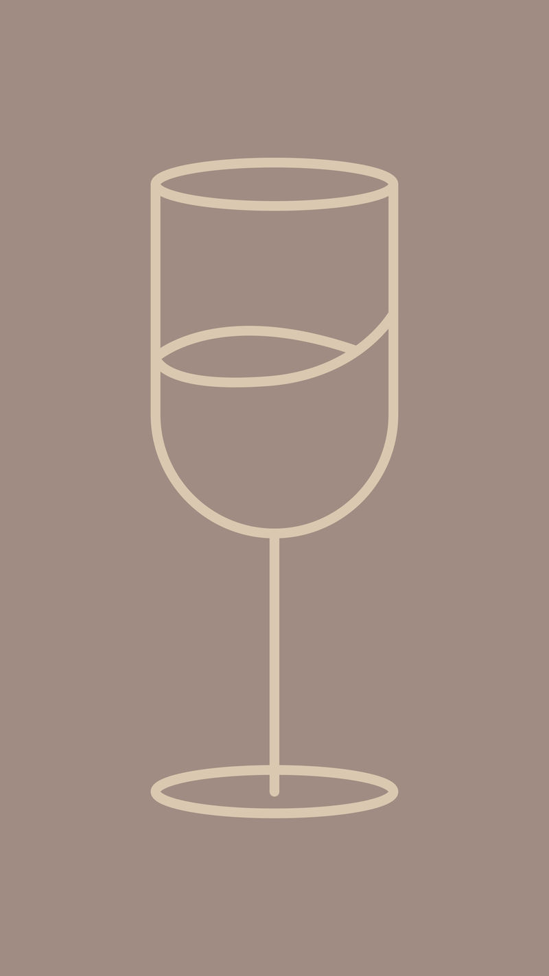 极简葡萄酒杯矢量图形线条艺术风格