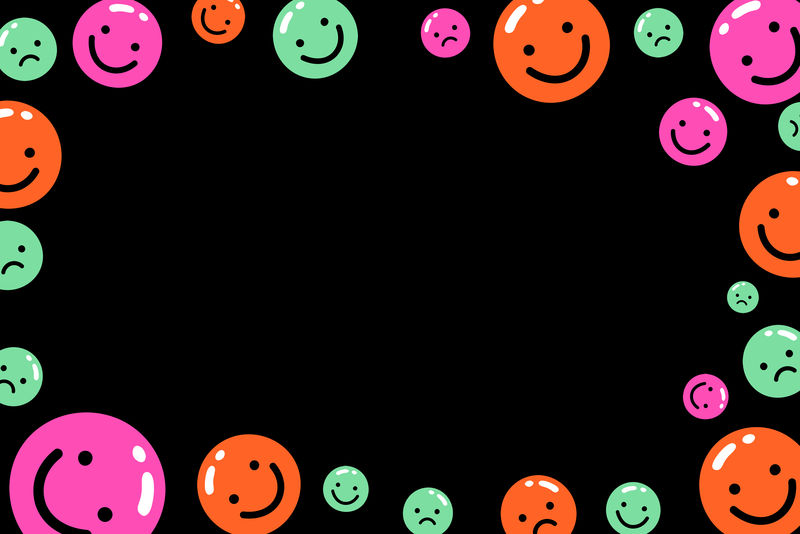 可爱的表情框生动的色调