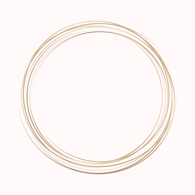 粉彩粉色背景向量上的金色圆形框架