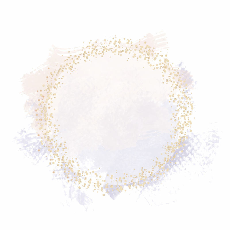 粉彩粉色和紫色背景向量上的金色圆形框架