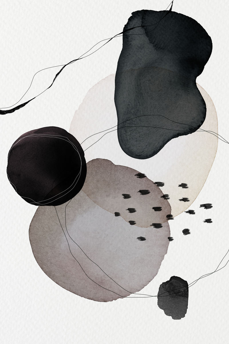 彩色抽象水彩圆形图案插图