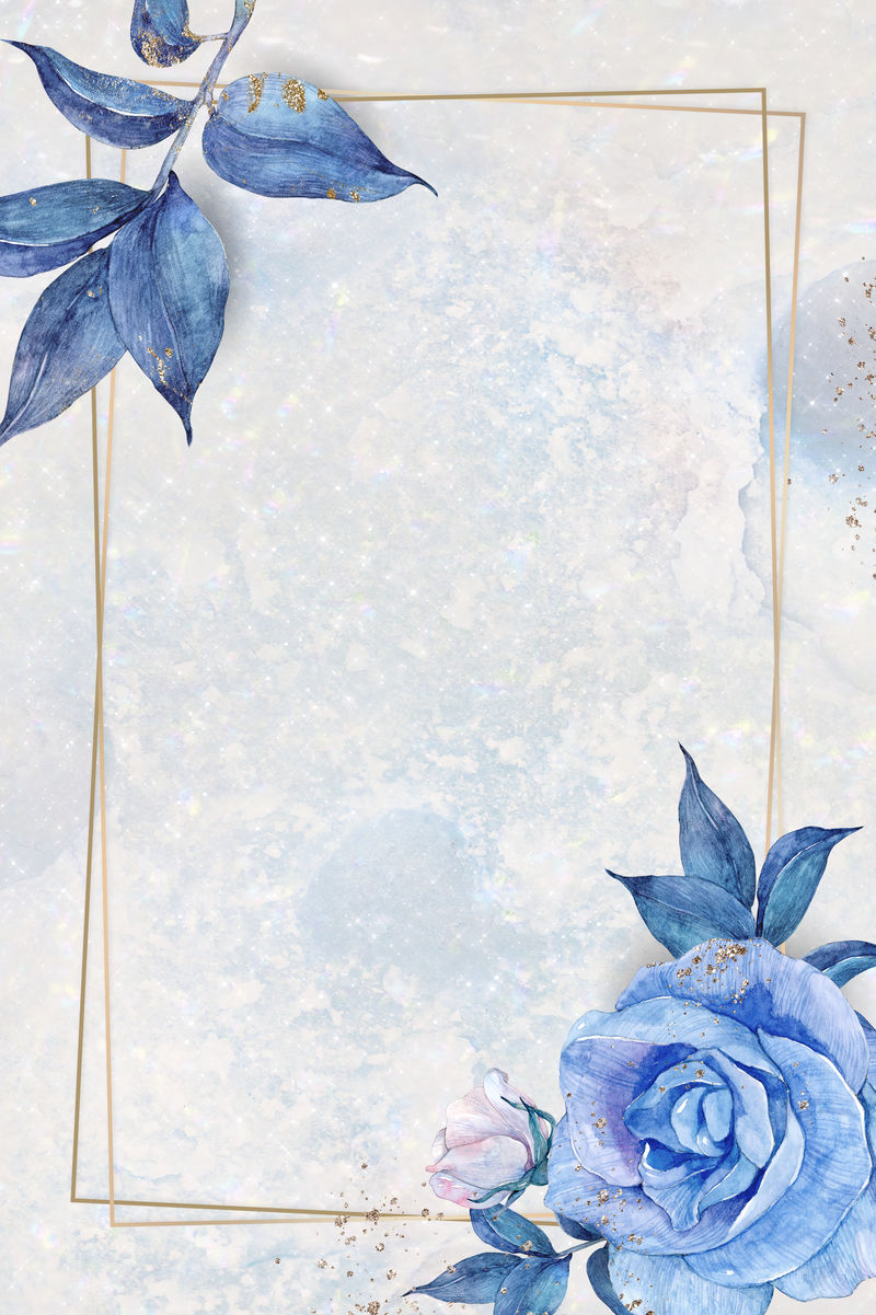 蓝色植物框架设计空间