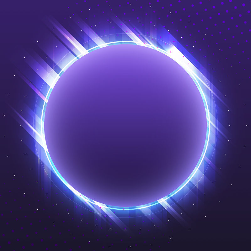 空白紫罗兰圆霓虹灯招牌矢量