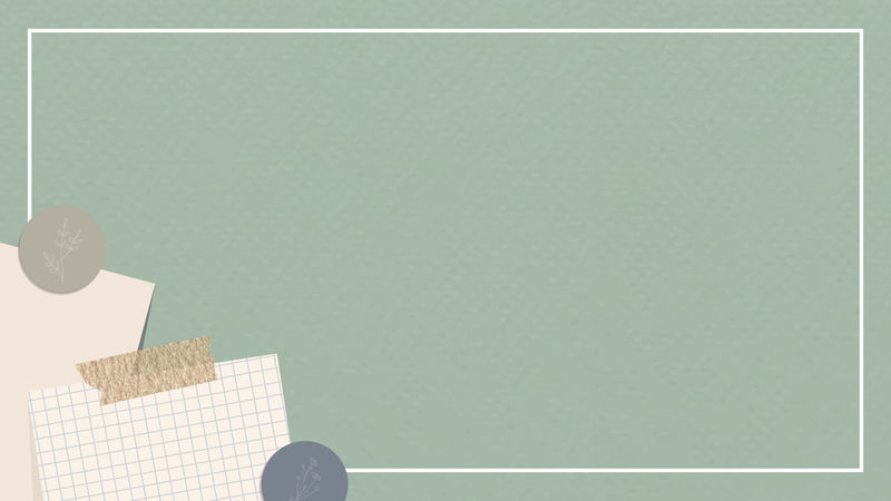 绿色背景向量上带胶带的墙角装饰信纸