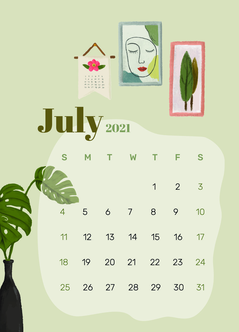 2021年7月份日历表图片图片