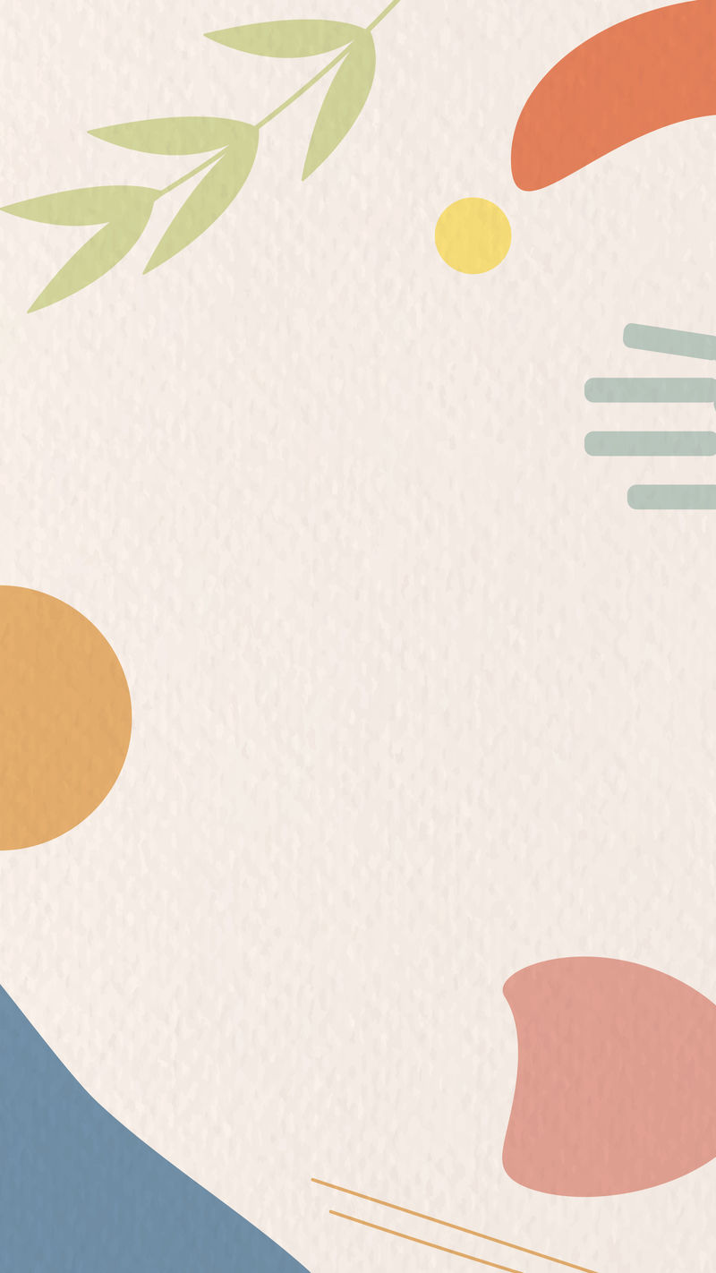 抽象植物图案背景矢量手机壁纸