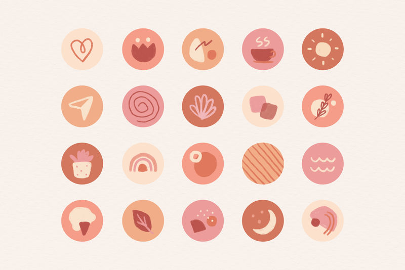 Instagram故事亮点图标集插图