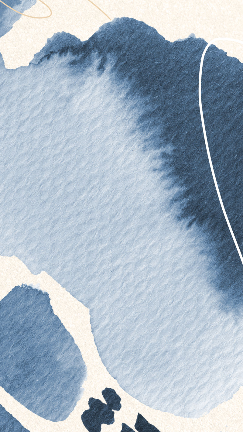 蓝色水彩画孟菲斯手机壁纸