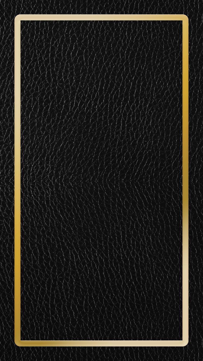 黑色皮革背景向量上的金色框架