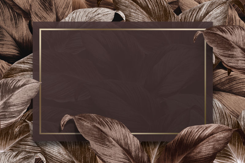 青铜热带树叶图案海报