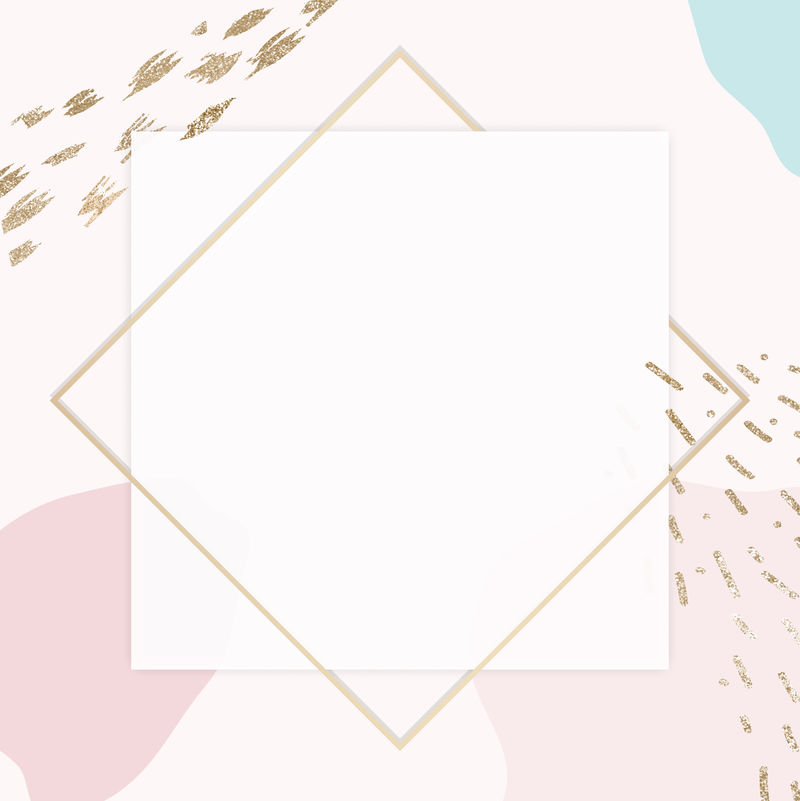 菱形金框彩色孟菲斯图案背景向量