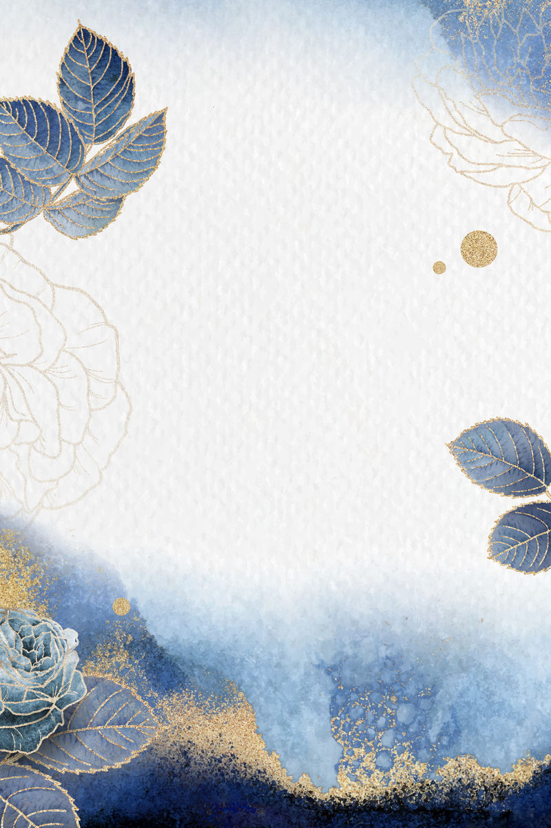 空白多叶蓝色帧向量