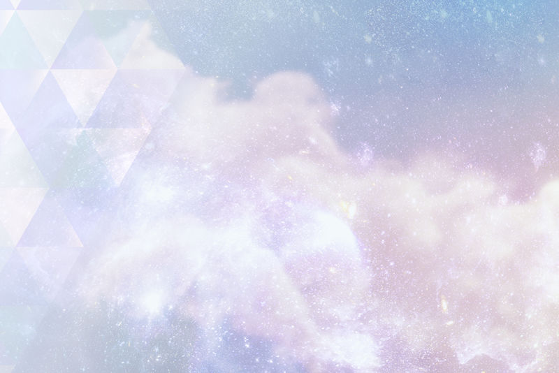 彩色银河背景插图上的三角形图案